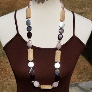 1990's You & I (Yousi)  Wood Acrylic Necklace EUC